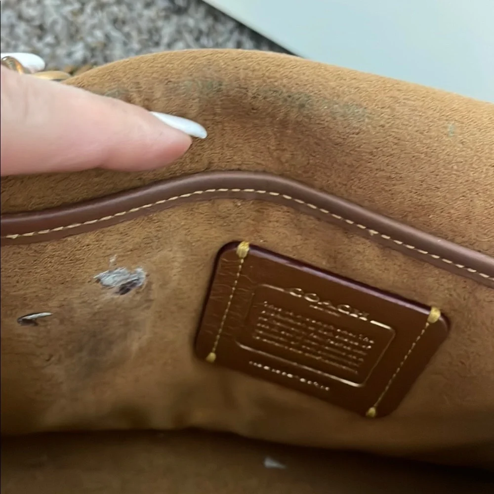 Coach 1941 Floral Turnlock Chain Crossbody Black/Brown Leather Signature Canvas - Picture 4 of 4